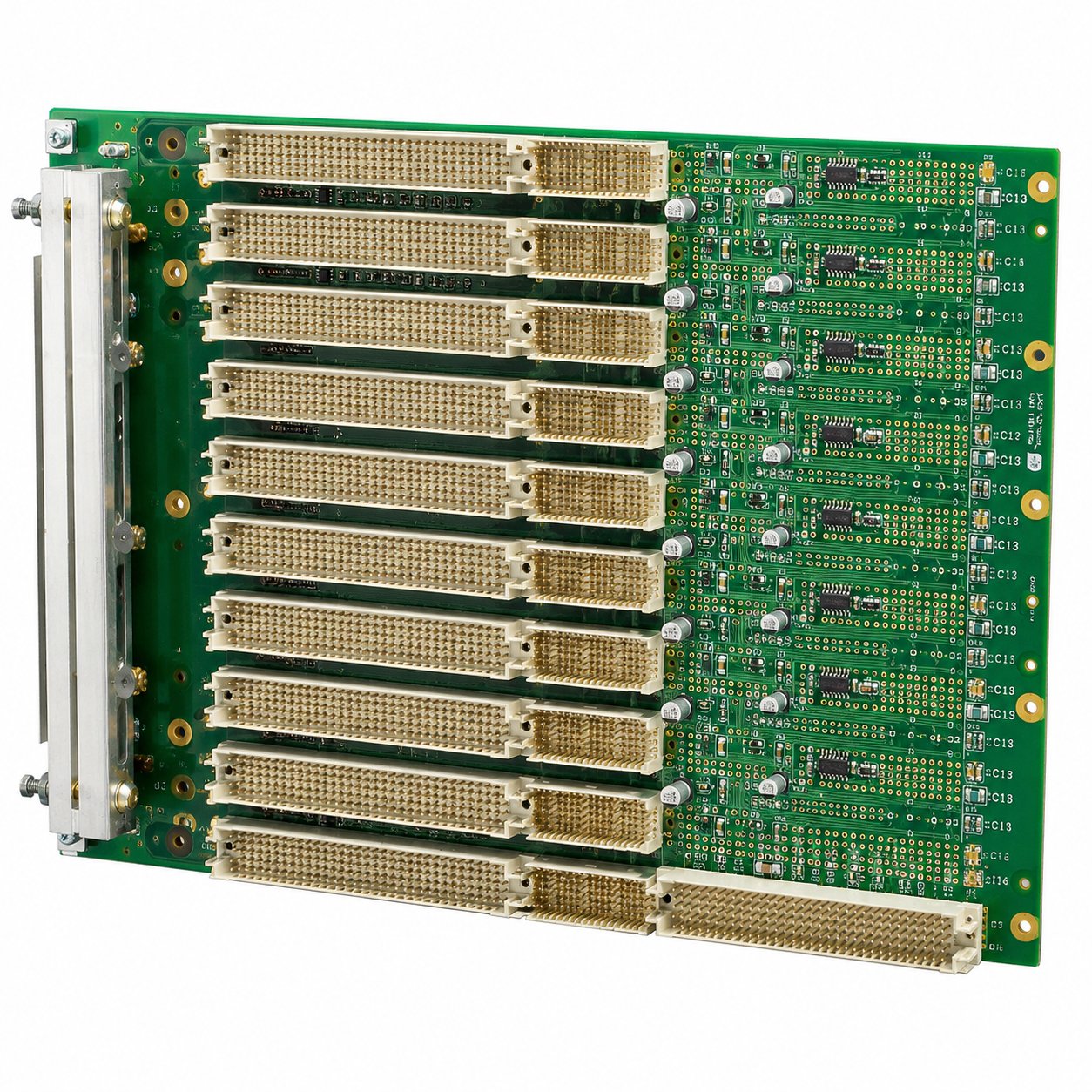 DIN 41612 Type M VMEbus backplate with mixed-contact connectors