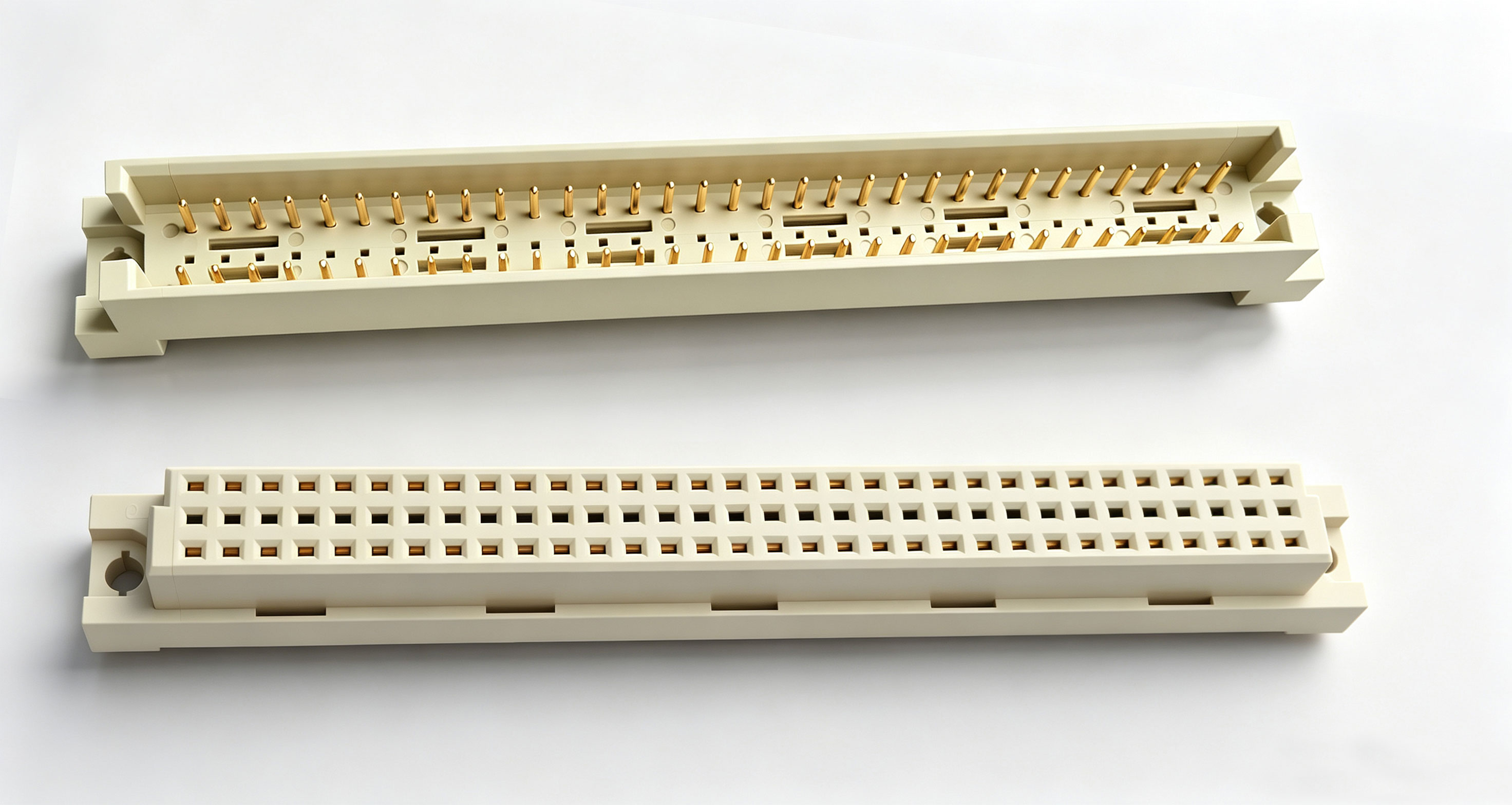 DIN 41612 partial-row configurations — B/2, B/3, C/2, C/3
